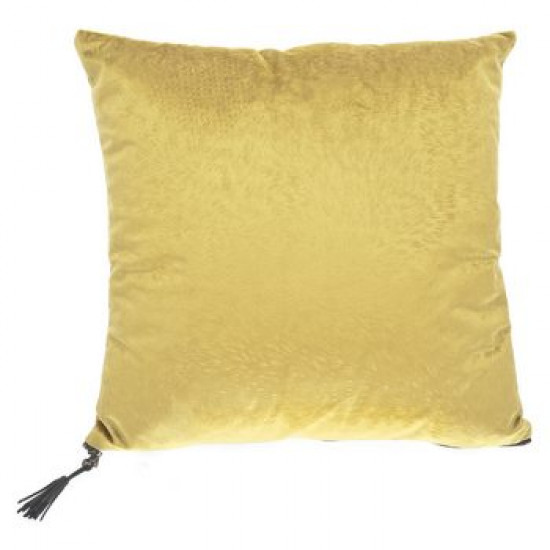 Dekorační polštář žlutý sametový 