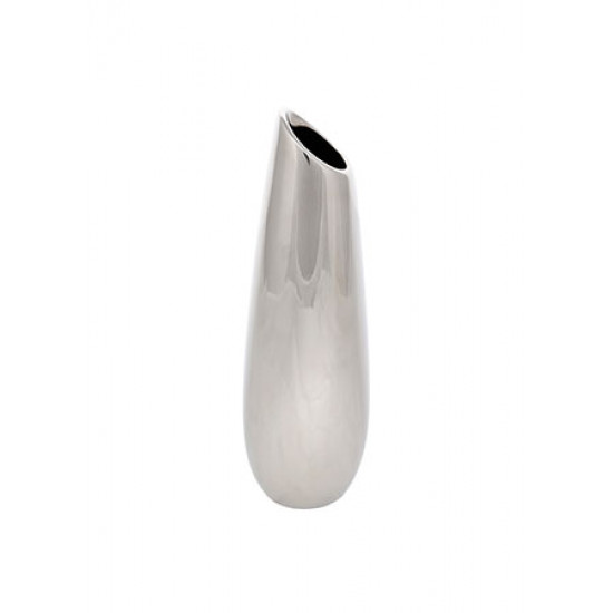 Váza keramická stříbrná 36cm
